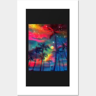 Rainbow Palm Trees Posters and Art